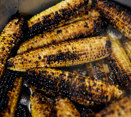 Charred corn, elote