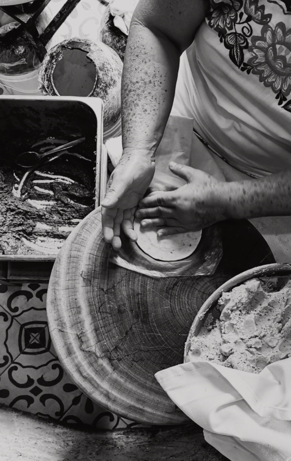 Authentic handmade tortillas, masa